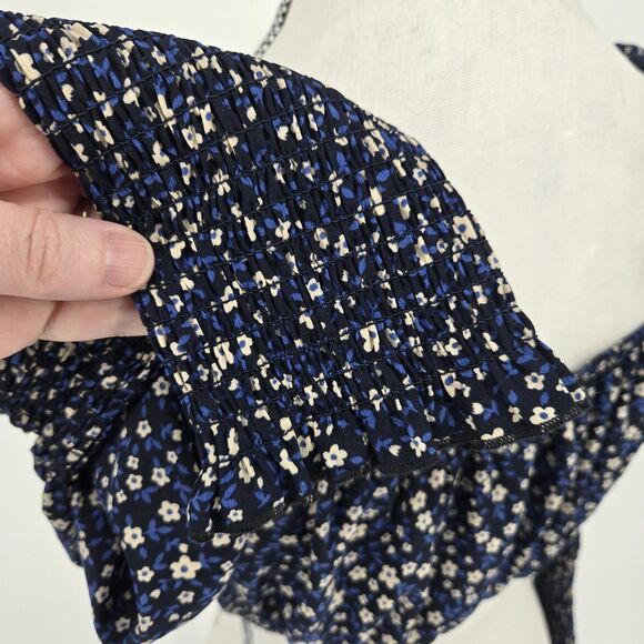 Love Tree Floral Tie Front Crop top Medium - Picture 6 of 7